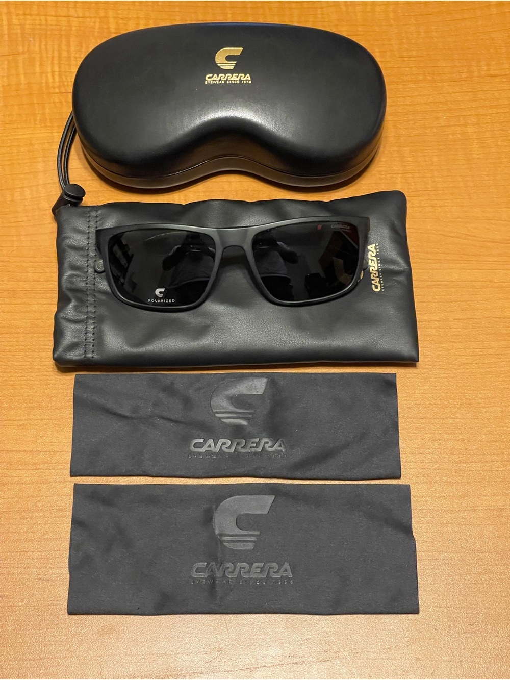 Carrera 8047 Sq. Frame Sunglasses w/Black Case and Travel Pouch